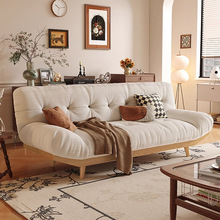 云朵沙发床折叠客厅沙发两用原木小户型双人日式小户型实木沙发床
