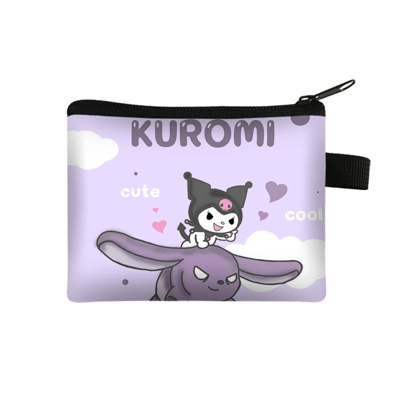 Cross-Border New Arrival Kuromi Clow M Coin Purse Cartoon Animal Wallet Children Portable Small Wallet Zipper Bag