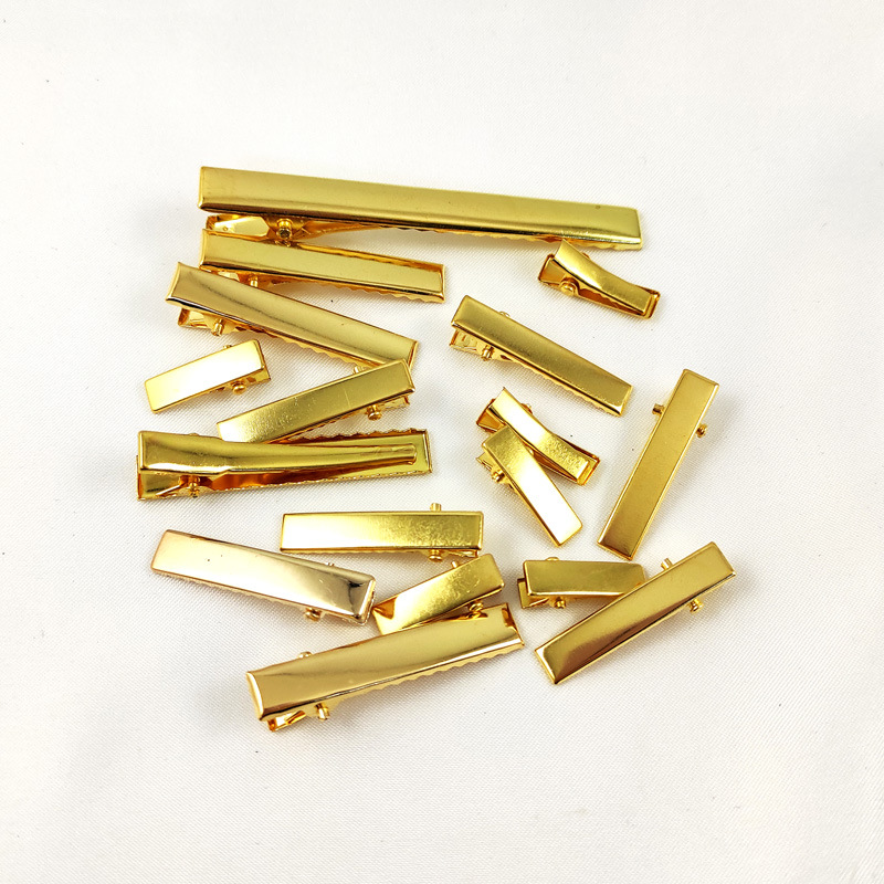 方形鸭嘴夹铁发夹批发电镀金属夹子 加厚手工diy发饰头纱饰品配件