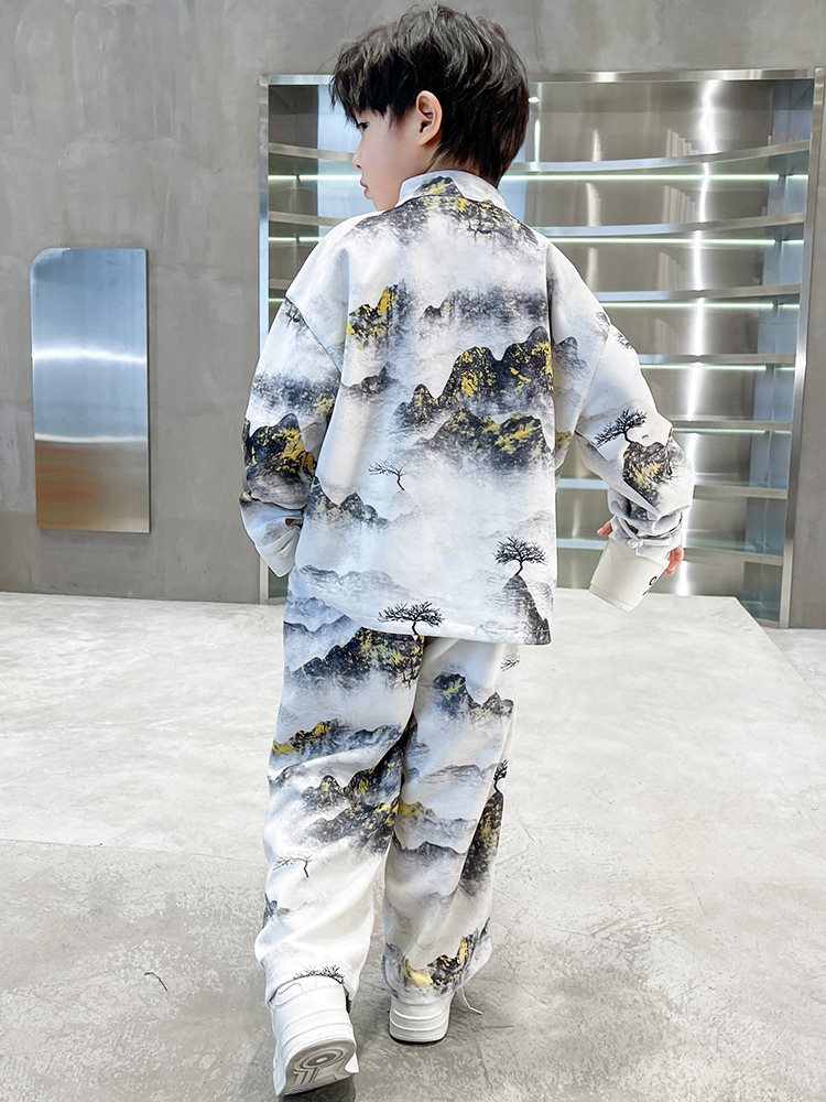 男童唐装汉服春装套装2024新款春秋款中式国风儿童古装男孩春季潮