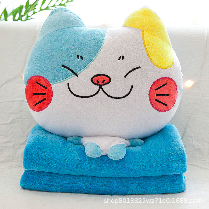 Company Gift Pillow and Quilt Dual-Use Hand Warmer Pillow Cushion Car Office Blanket Three-in-One Plush Toy