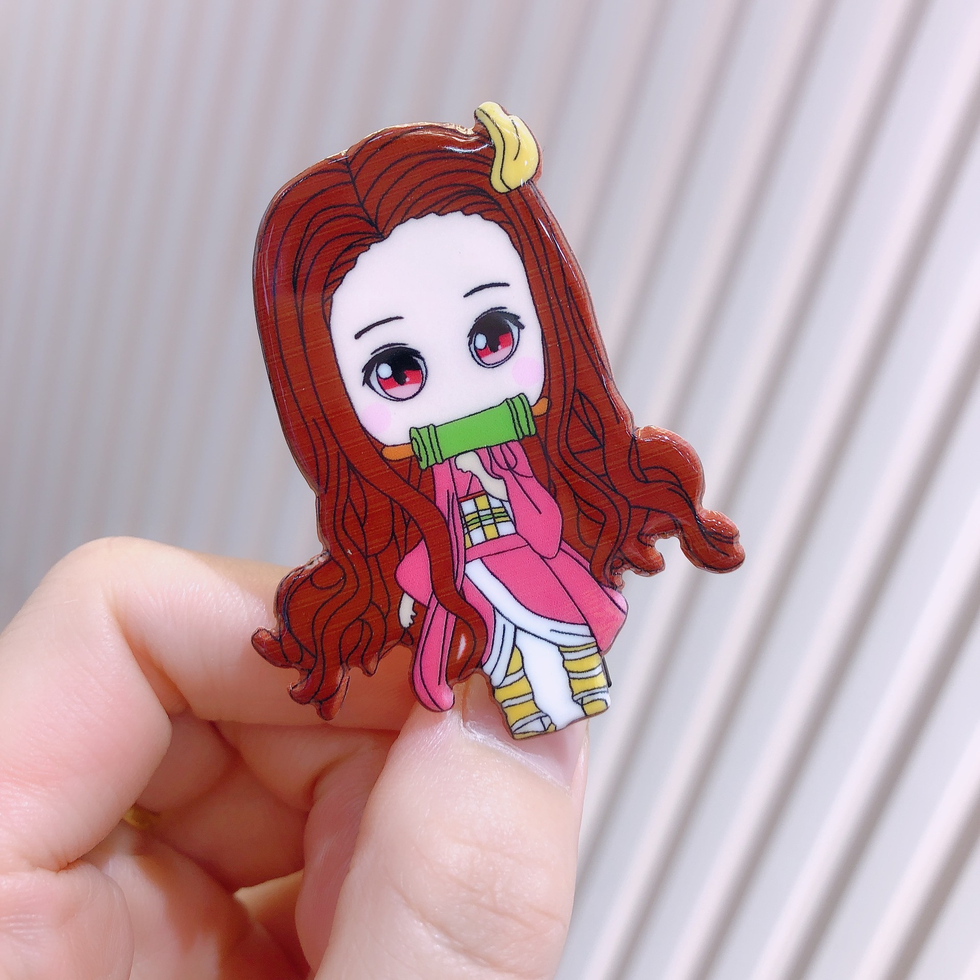 鬼灭之刃单弥豆子发绳鬼灭发夹发饰二次元动漫卡通亚克力女童压夹