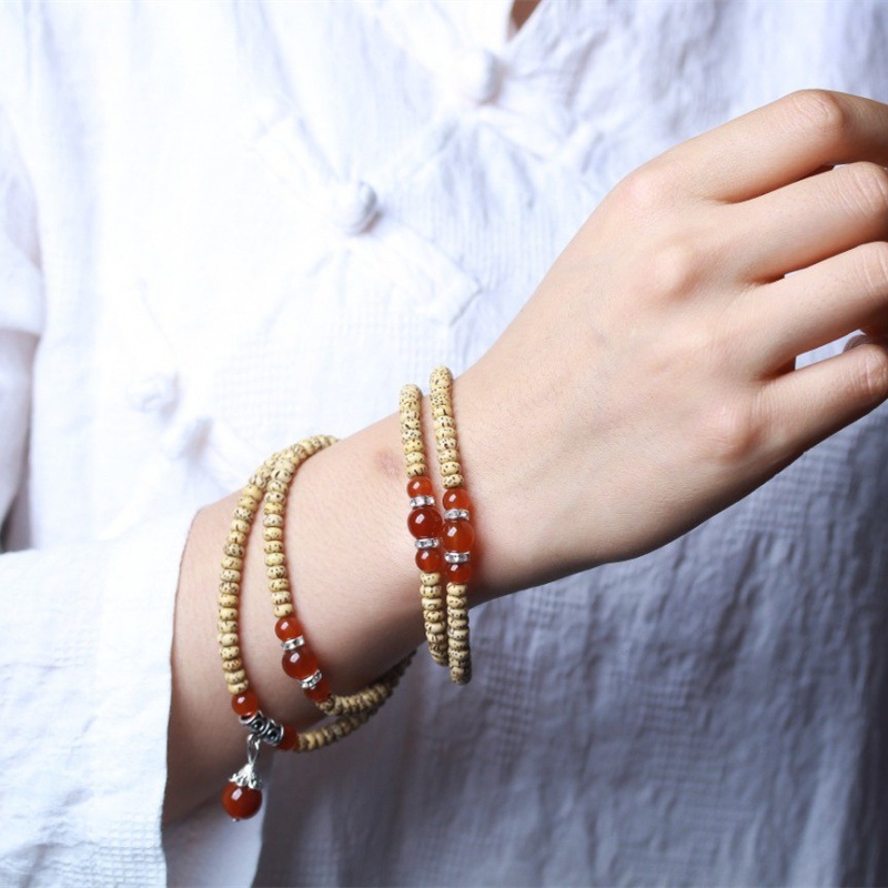 批发玉化小星月菩提216颗原生态鸡油黄佛珠文玩手串手链项链-阿里巴巴