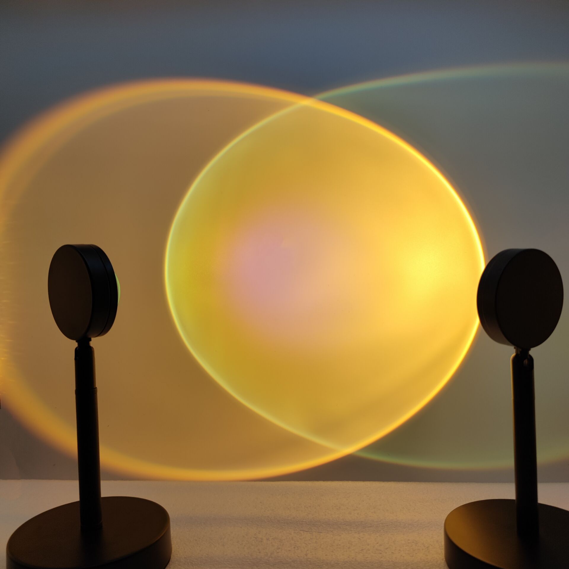 跨境网红夕阳灯 usb插电网红直播背景落日台灯拍摄投影氛围日落灯