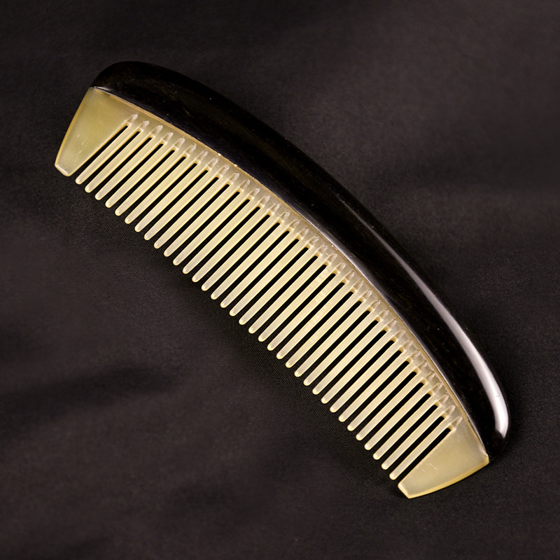 厂家新品黑檀木牛角梳羊角梳卷发直发梳子保健创意礼物刻字梳