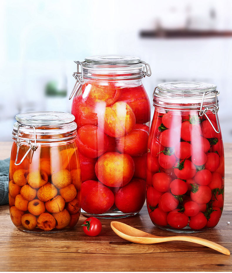 密封罐玻璃瓶透明食品储物罐泡柠檬百香果蜂蜜的罐子果酱酵素瓶