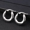 316L Stainless Steel round Thickened Earrings Titanium Steel Glossy Circle Solid Coarse Earrings Popular Ornament Factory Wholesale