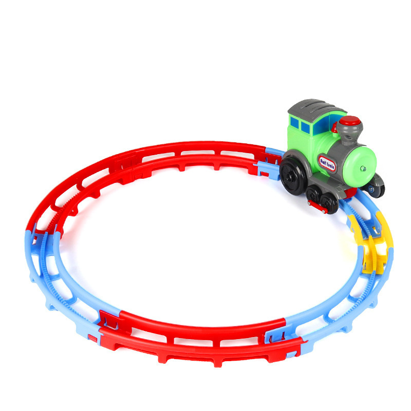 儿童百变拼装小火车轨道 男孩益智diy电动轨道车玩具套装地摊批发