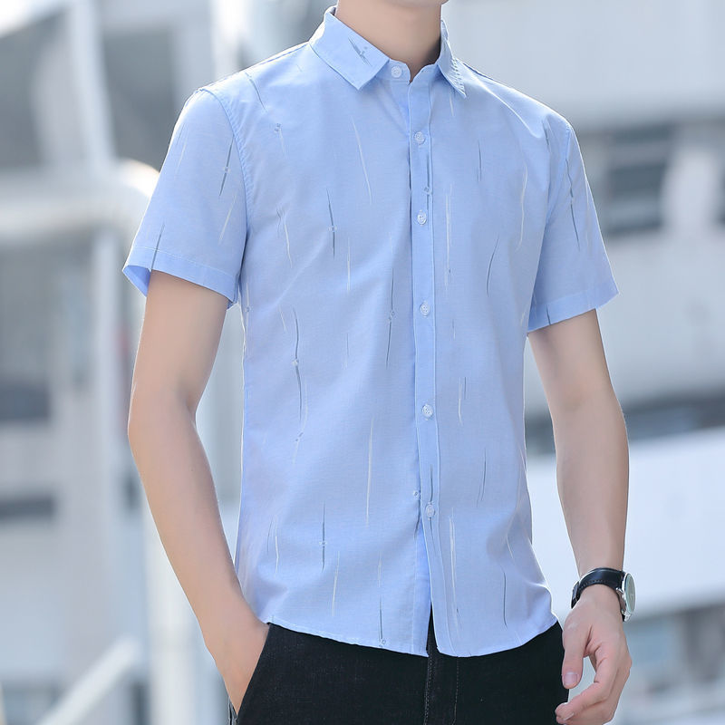 薄款衬衣短袖男士夏季新款商务休闲衬衫青年职业上班正装潮流半袖