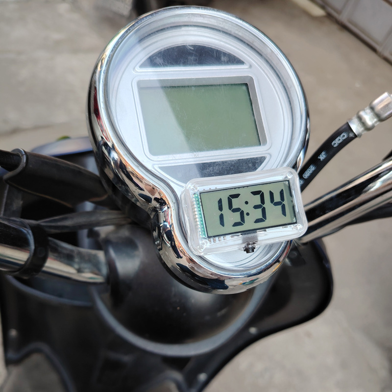 夜光户外防水车载时钟摩托车电动车电子钟表耐高温不黑屏12h制24h
