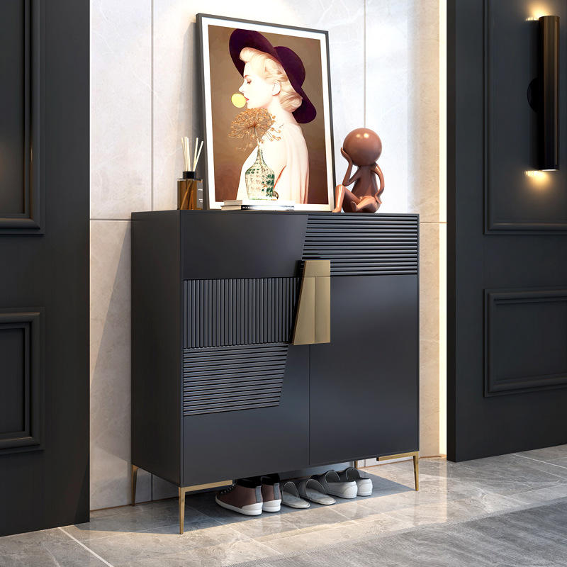 意式极简入户鞋柜家用进门口现代玄关储物客厅轻奢风过道岩板斗柜