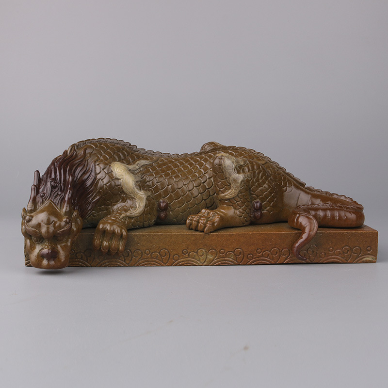 纯铜带底座避水兽水麒麟摆件龙王蚣蝮客厅玄关镇水兽装饰工艺品