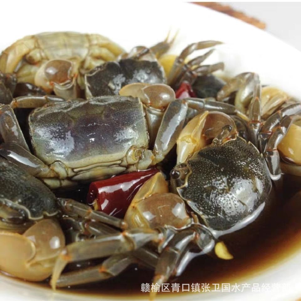 香辣腌制黄眼蟹 发财蟹 醉蟹 蒜香腌制蟹 酒醉小螃蟹220克批发