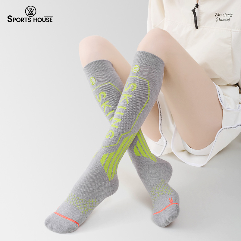 Sport'shouse Sports Home Women's High-Top Thickened Warm Wool Ski Socks Towel Bottom Sports Socks