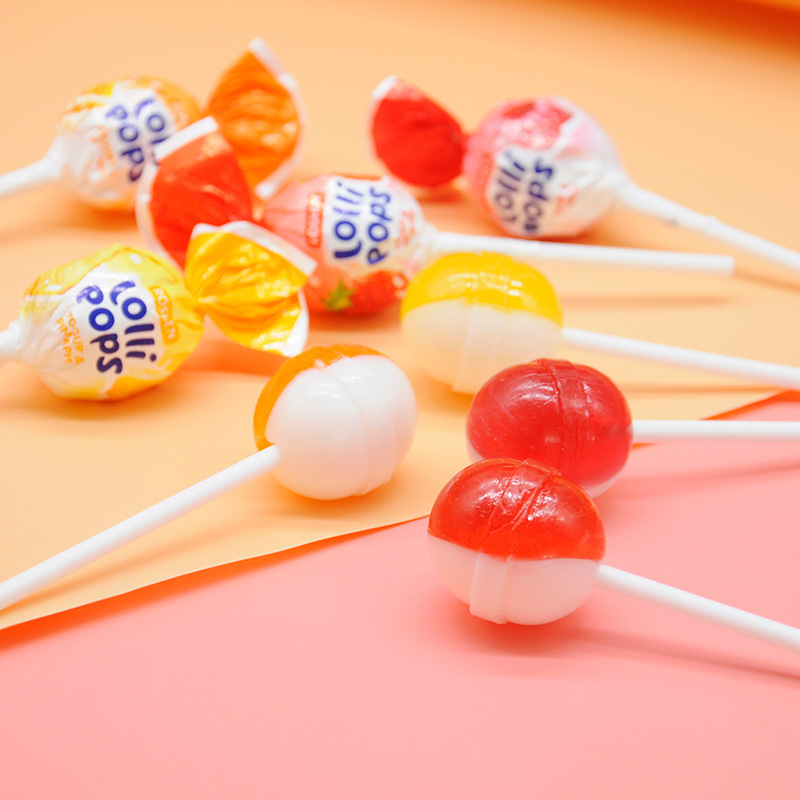 乌克兰进口如胜水果夹心果汁糖果棒棒糖多味道混合500克
