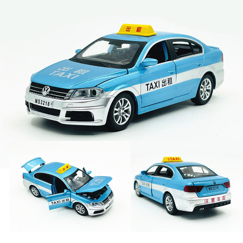 盒装1:32朗逸出租车合金汽车模型声光回力开门玩具汽车金属仿真车