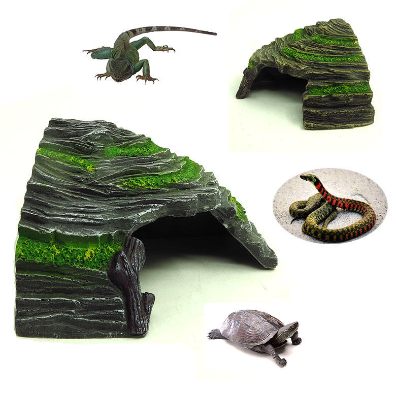 爬虫饲养箱盒造景躲避洞穴沙漠造景爬台(中号)宠物蛇爬宠箱新款