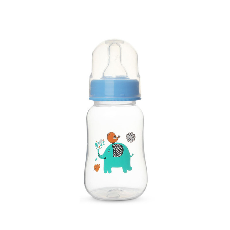 Newborn Baby Anti-Flatulence Food Grade Pp125ml Feeding Bottle Standard Caliber Baby Feeding Bottle Printed Logo
