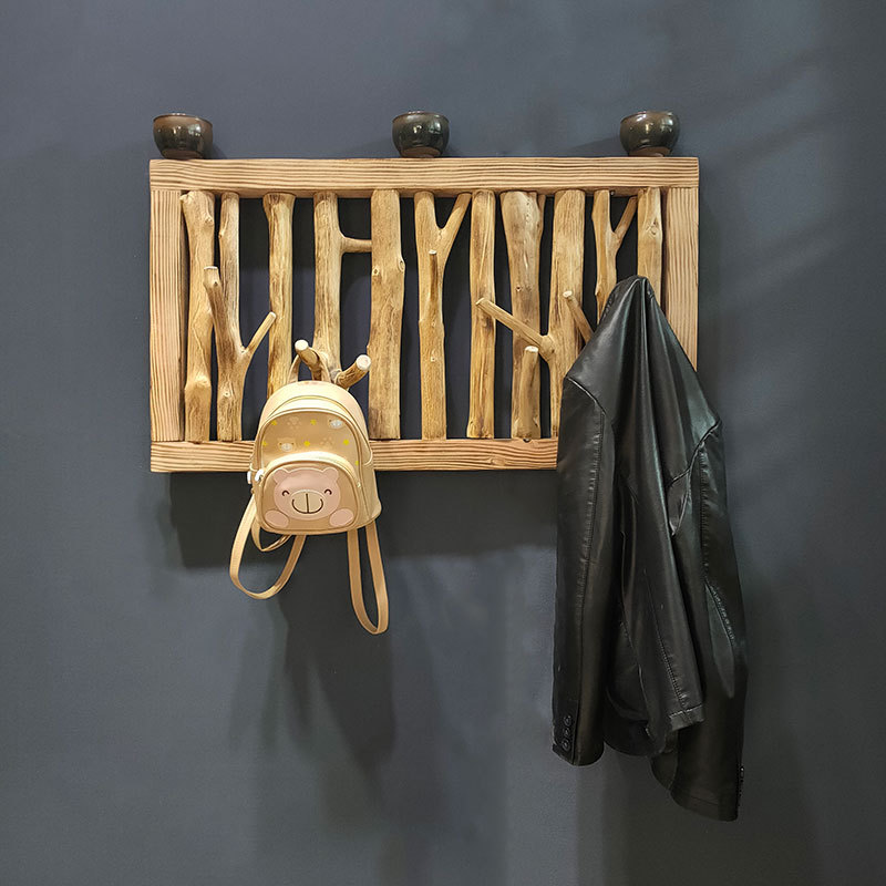 实木创意玄关挂钩壁挂架墙壁进门挂衣钩衣服墙上挂衣架挂墙置物架