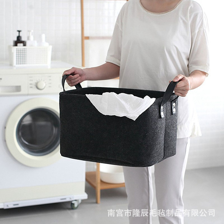 Felt Storage Basket Wardrobe Clothes Storage Box Felt Dustproof Storage Basket Toy Portable Belt Storage Basket