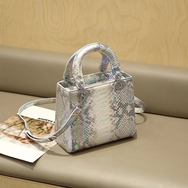 小方包包女2024新款蛇纹撞色高级感洋气手提包斜挎小包包晚宴包