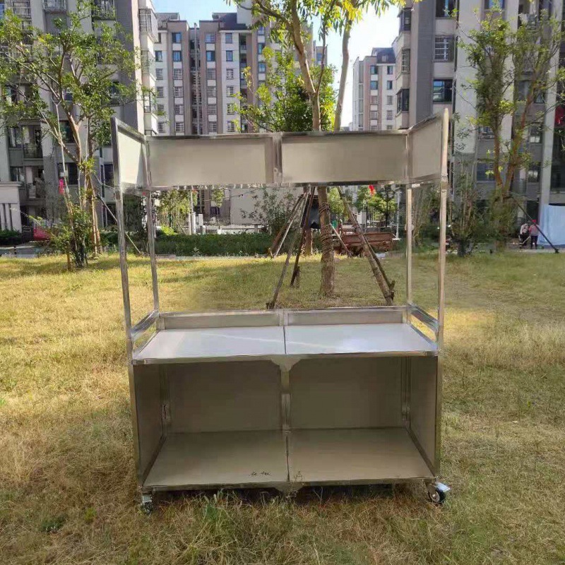 餐车手推车折叠摆摊车早餐车小吃车冷饮车粥车手推车等美食车跨境