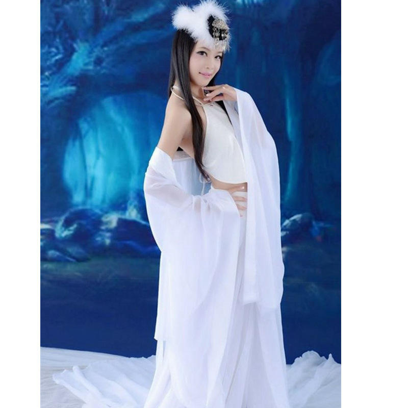新款古装服装 性感舞蹈服古装摄影写真服装白薄纱唐装汉服仙女服