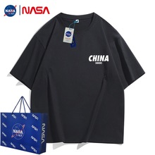 NASA夏季男士冰丝短袖卡通潮牌轻薄T恤男款2024新款宽松休闲男款