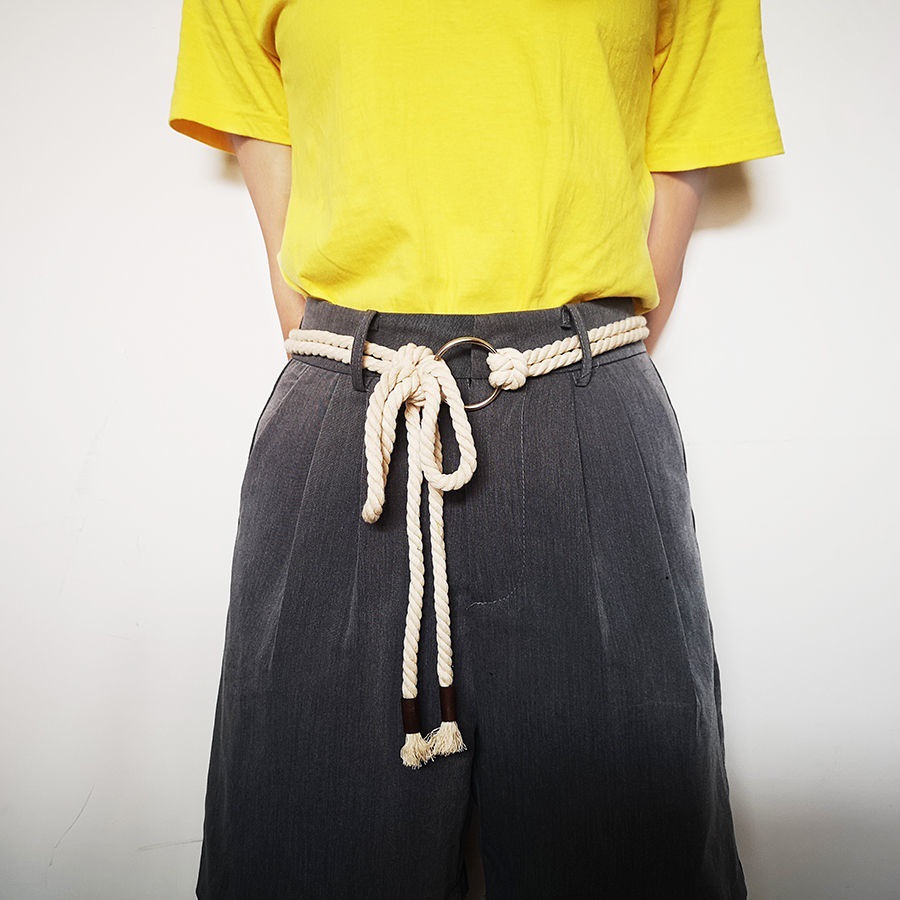 麻绳腰带夏季新品棉线编织装饰民族风女士百搭连衣裙腰绳细收腰链