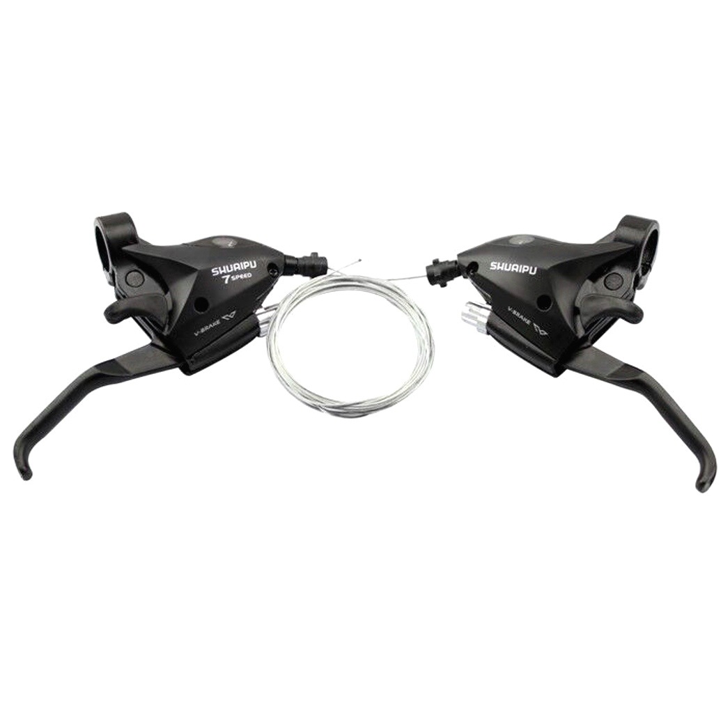 山地车连体指拨变速器 自行车刹车变速一体指拨单车配件装备刹把