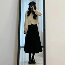 法式长袖连衣裙春季2023新款韩版显瘦设计感小香风上衣套装两件套