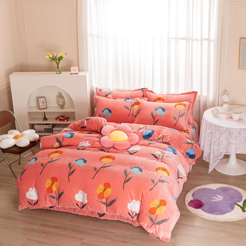 牛奶绒被套单件冬季加厚法兰绒保暖绒被罩珊瑚绒单双人学生被子套