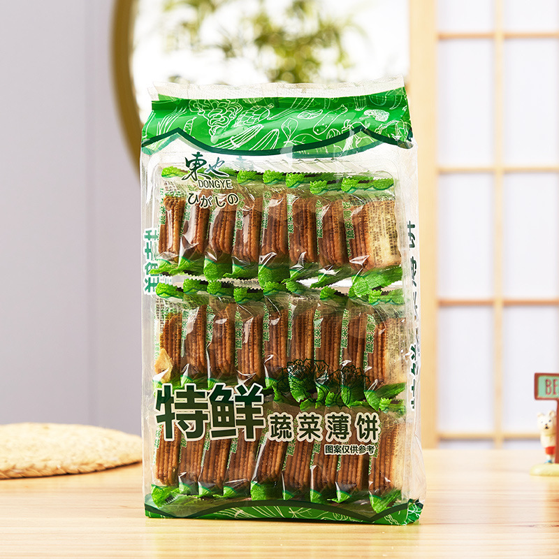 东也特浓牛奶薄饼特鲜蔬菜薄饼300g休闲零食网红饼干