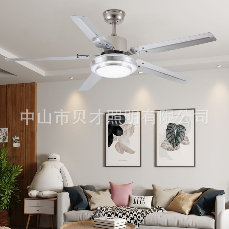 Iron Leaf Fan Lamp Ceiling Fan Home Living Room Dining Room Wind Integrated Fan with Lights Modern Minimalist Fan Chandelier