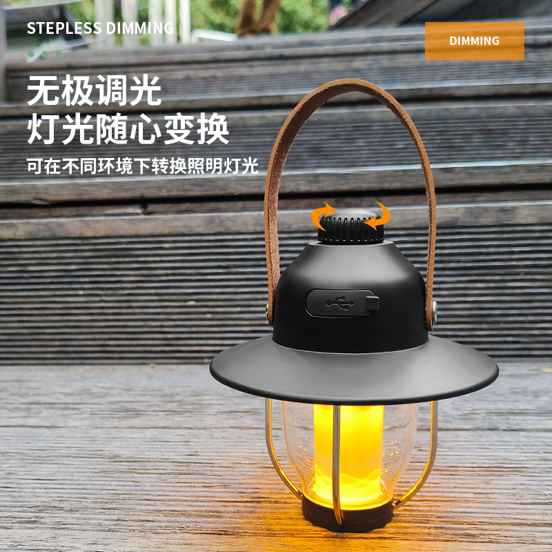 Chenli Outdoor Camping Lantern Charging Retro Barn Lantern New Camp Tent Light Portable Lighting Led Camping Lamp