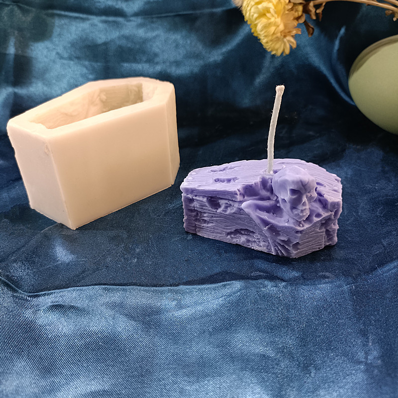 diy 蜡烛万圣节骷髅棺材香薰蜡烛硅胶模具