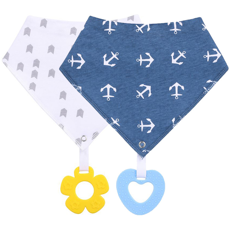 Baby Eating Bib Children Teether Pure Cotton Triangle Scarf Baby Saliva Towel Milk Spilt Prevent Newborn Bite Feeding Bib