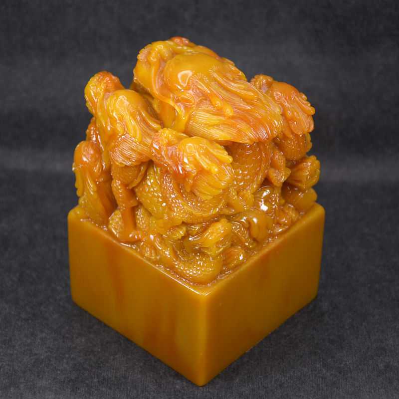 仿老挝田黄石 大号玉石九龙玉玺 秦始皇传国大印章印章篆刻