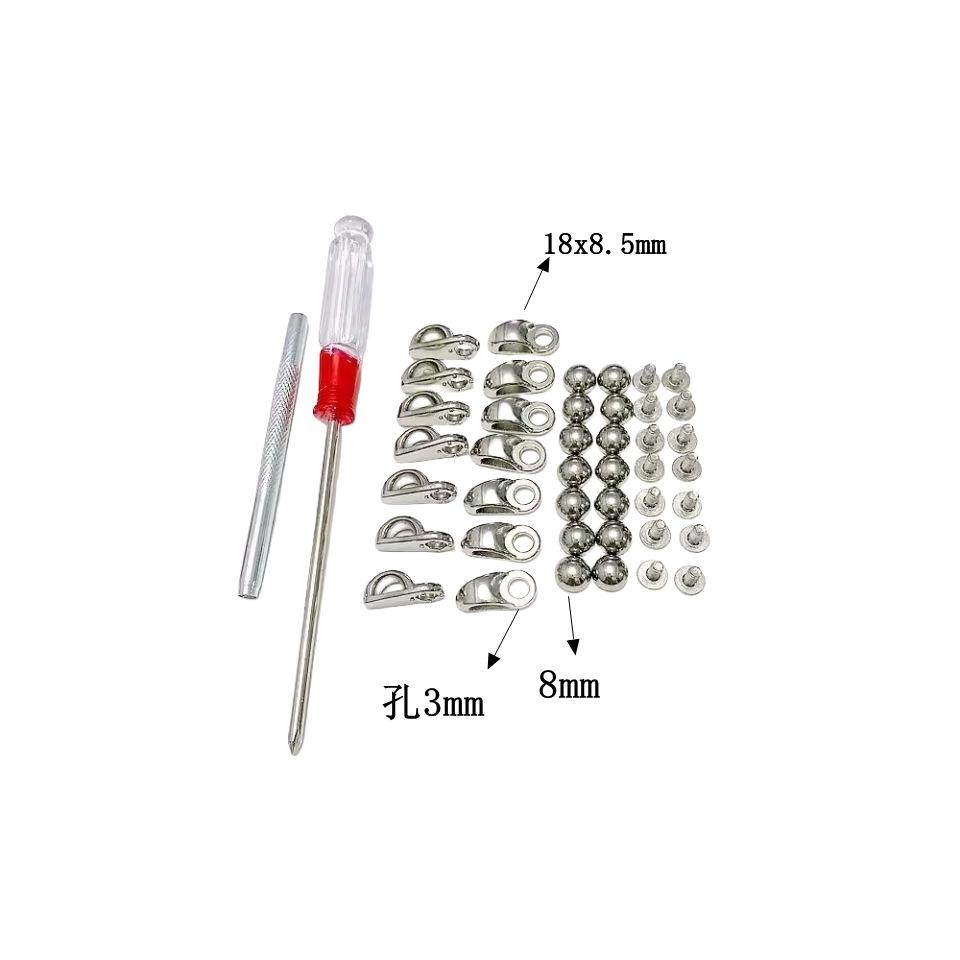 帆布鞋靴子改ro风鞋带扣修鞋合金银色螺丝虎骨扣diy金属登山扣