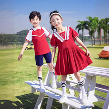 中小学生校服夏季套装幼儿园园服夏装polo衫短袖儿童运动会班服谢