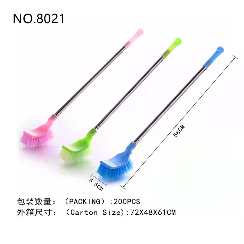 Factory Wholesale Toilet Brush Toilet Brush Soft Bristle Brush Cleaning Brush Stainless Steel Rod Long Handle Decontamination Brush 0824