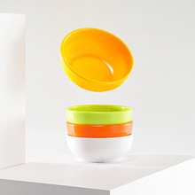 3EW1彩色密胺小碗商用塑料仿瓷餐具快餐饭碗餐厅四方汤碗甜品碗米