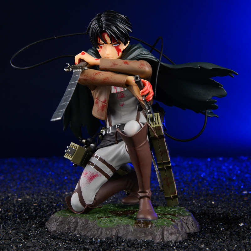 优质版进击的巨人 战损利威尔兵长手办模型动漫摆件礼物雕像批发