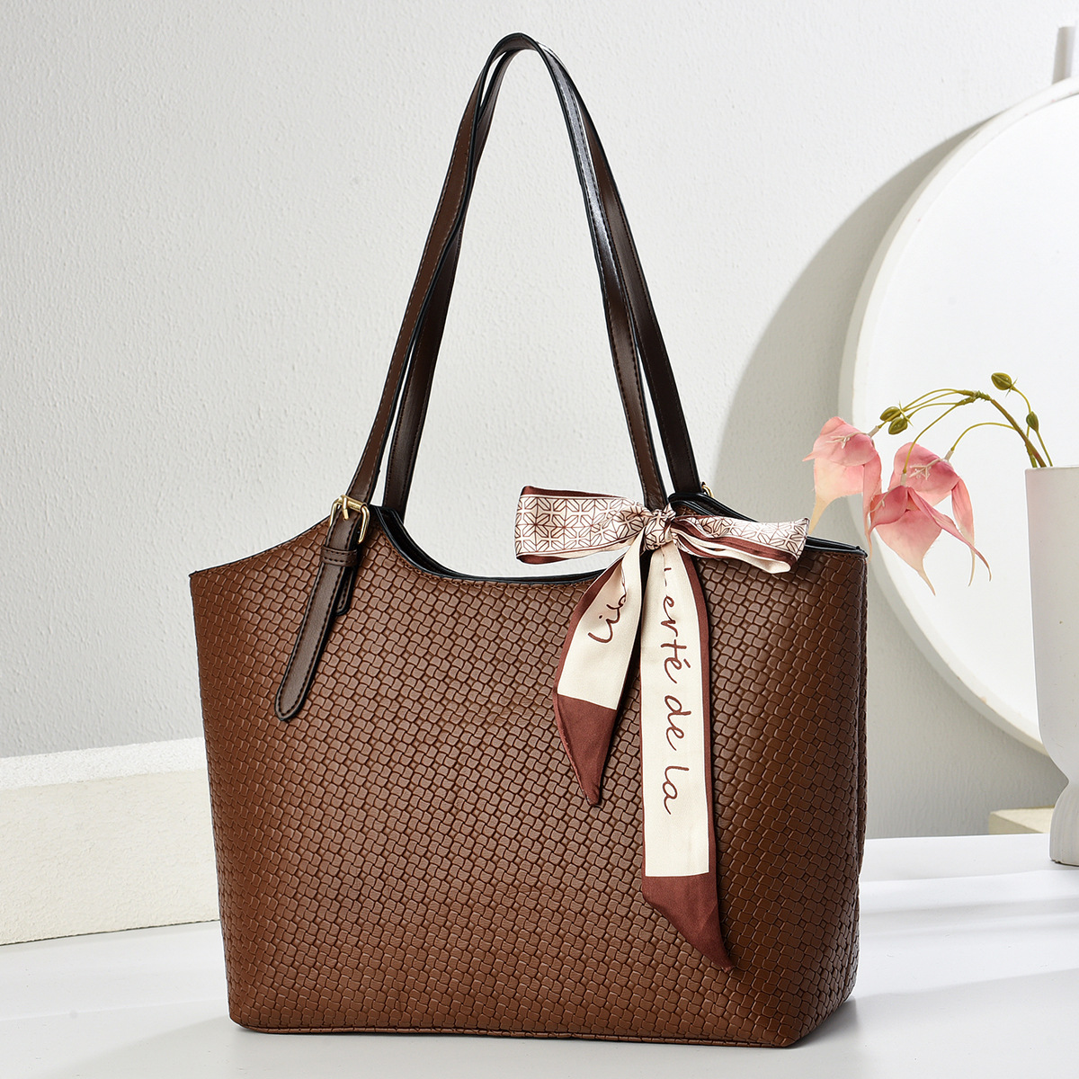 复古托特包女士简约质感单肩包实用通勤大容量腋下包totebags