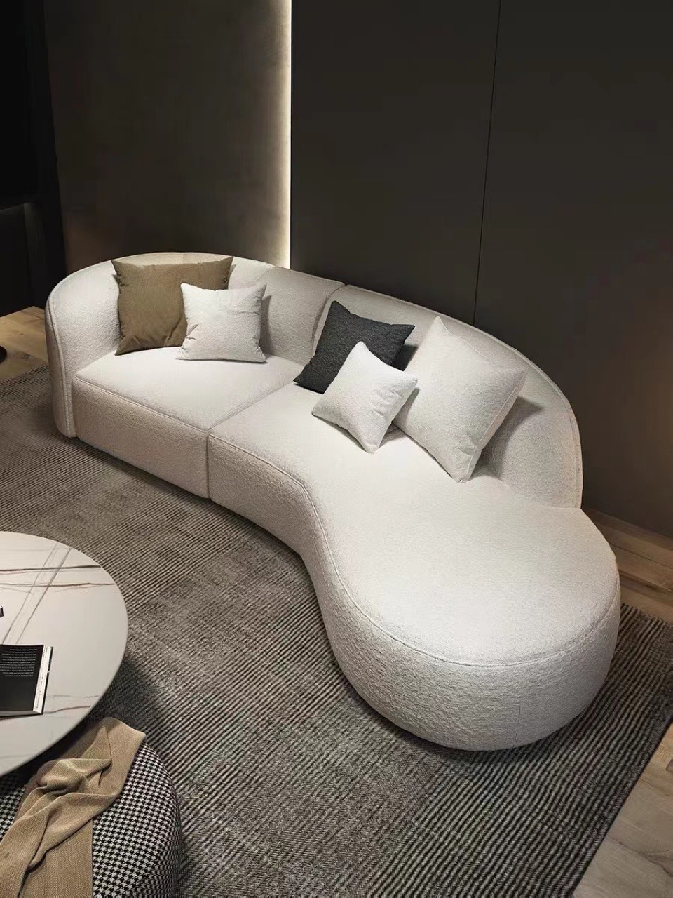 弧形沙发轻奢现代简约转角网红布艺时尚客厅家用沙发