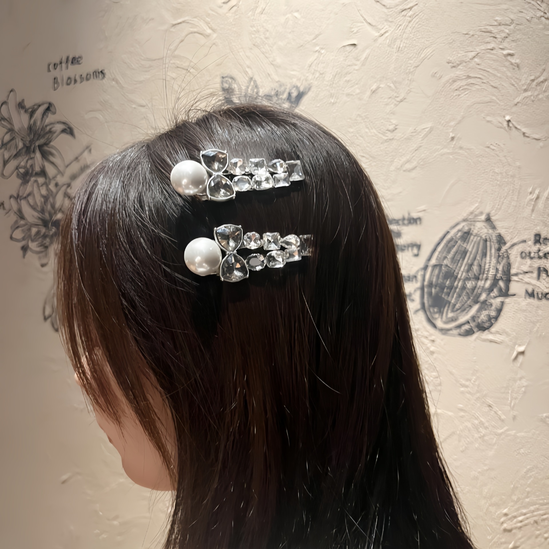 韩国水钻鸭嘴夹蝴蝶结气质合金刘海夹时尚侧边夹爆闪碎发夹发饰