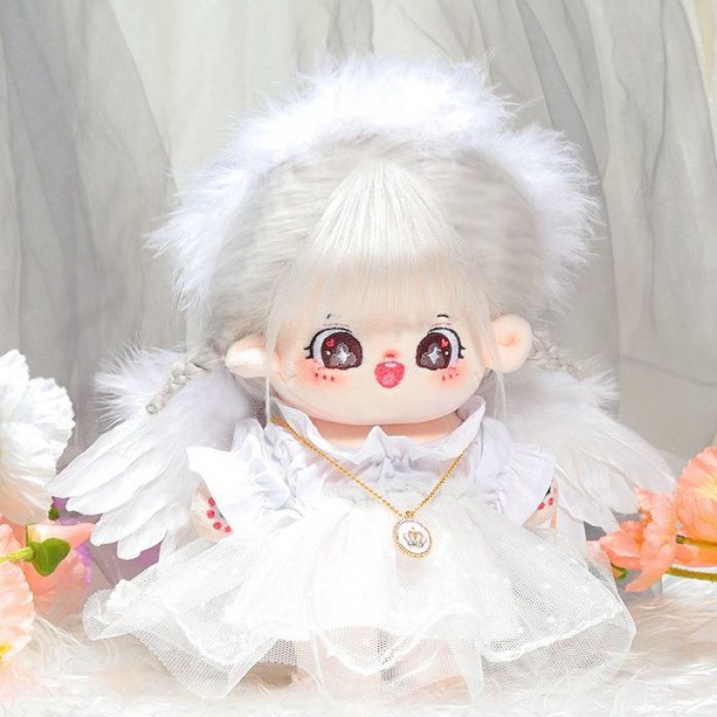 棉花娃娃20cm天使连衣裙黑色恶魔翅膀娃衣套装无属性现货生日