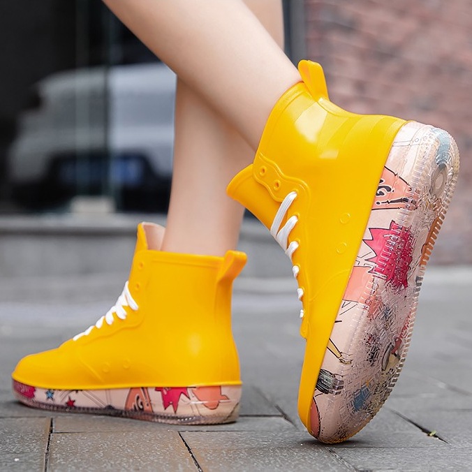 跨境女士短筒雨靴日韩网红潮流时尚防滑胶鞋户外通勤水靴低帮雨鞋