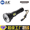 customized laser Flashlight cob Long shot Flashlight USB charge outdoors patrol Strong light Life Flashlight