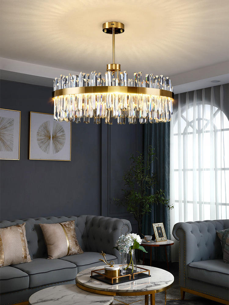 2021新款后现代水晶吊灯美式轻奢客厅灯简约家用餐厅卧室装饰灯具